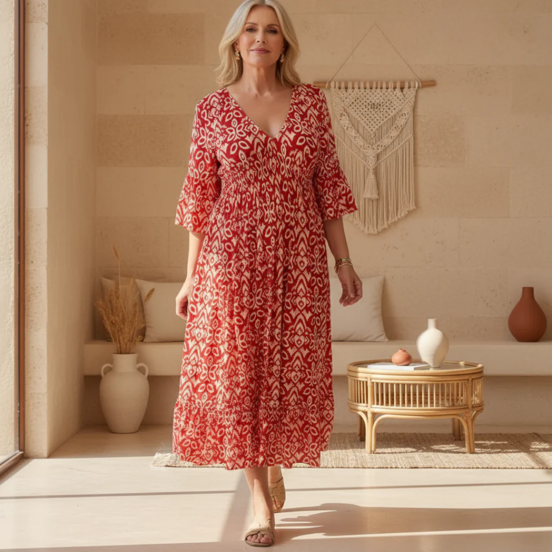 Sienna | Elegant Wrap Flow Midi Dress