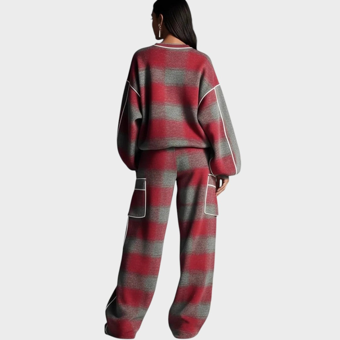 Peighton | Checked Pattern Tracksuit Set