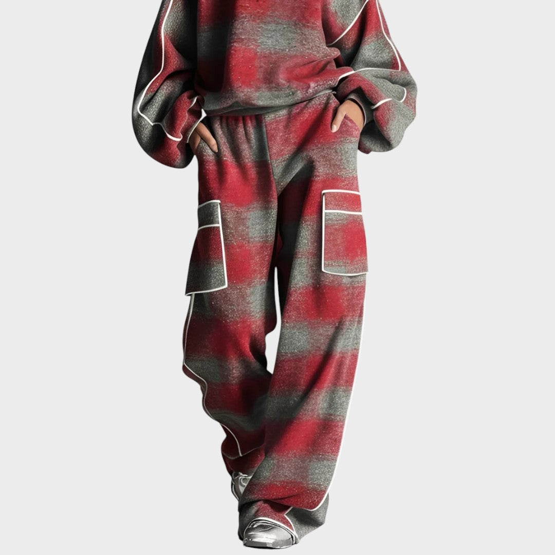 Peighton | Checked Pattern Tracksuit Set