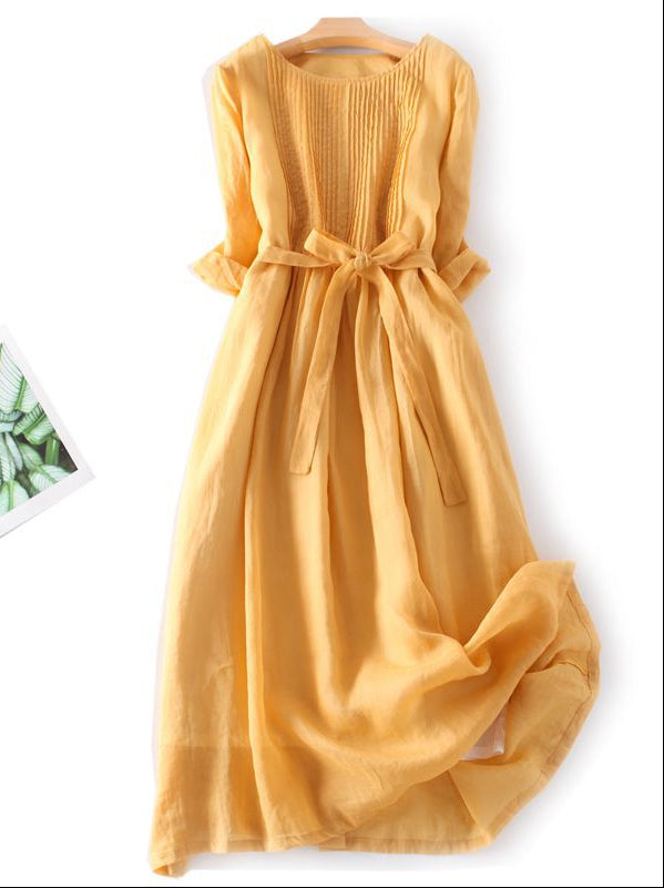 Henry | Linen Look Midi Dress Green
