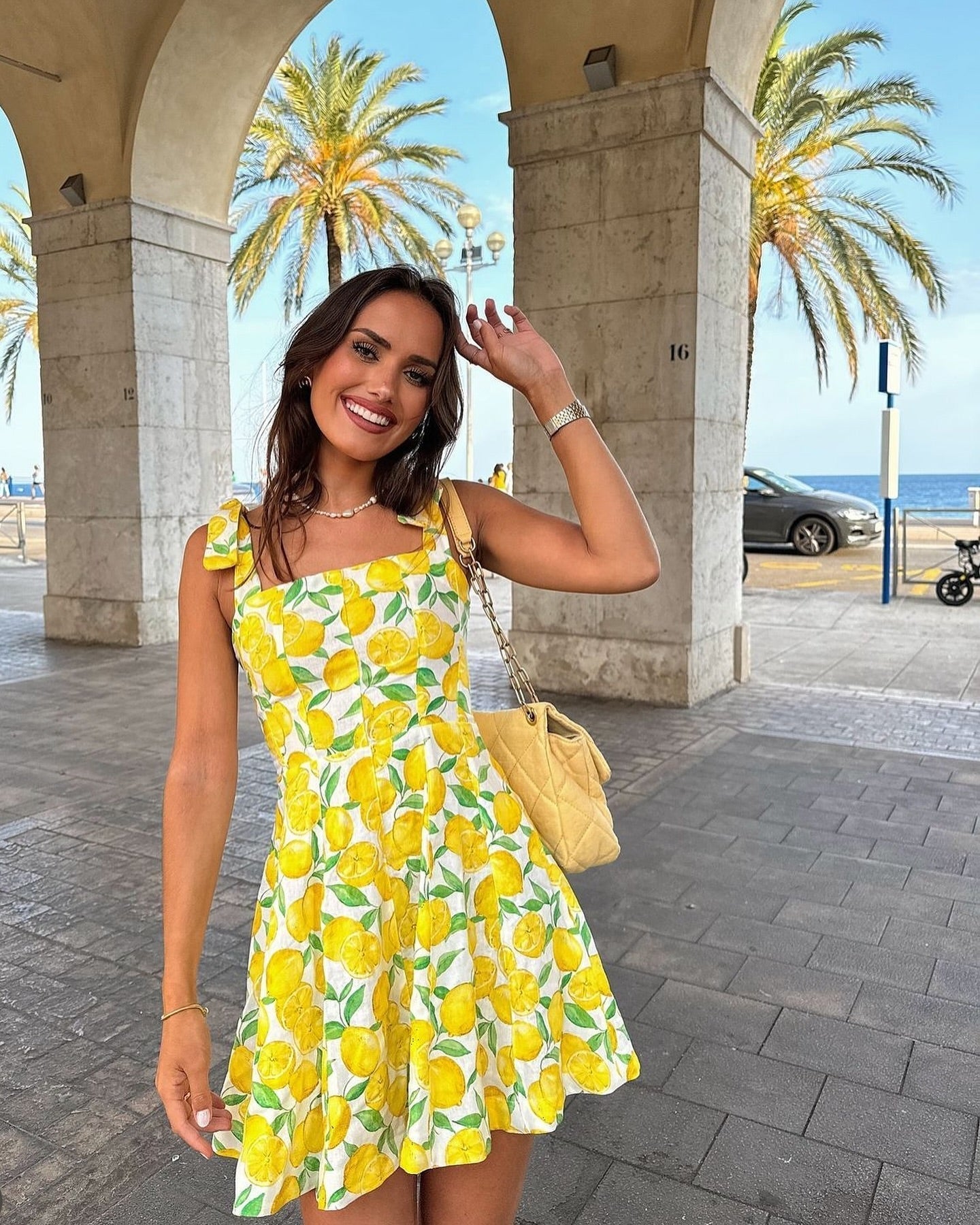 Vallie | Dress with Lime Print