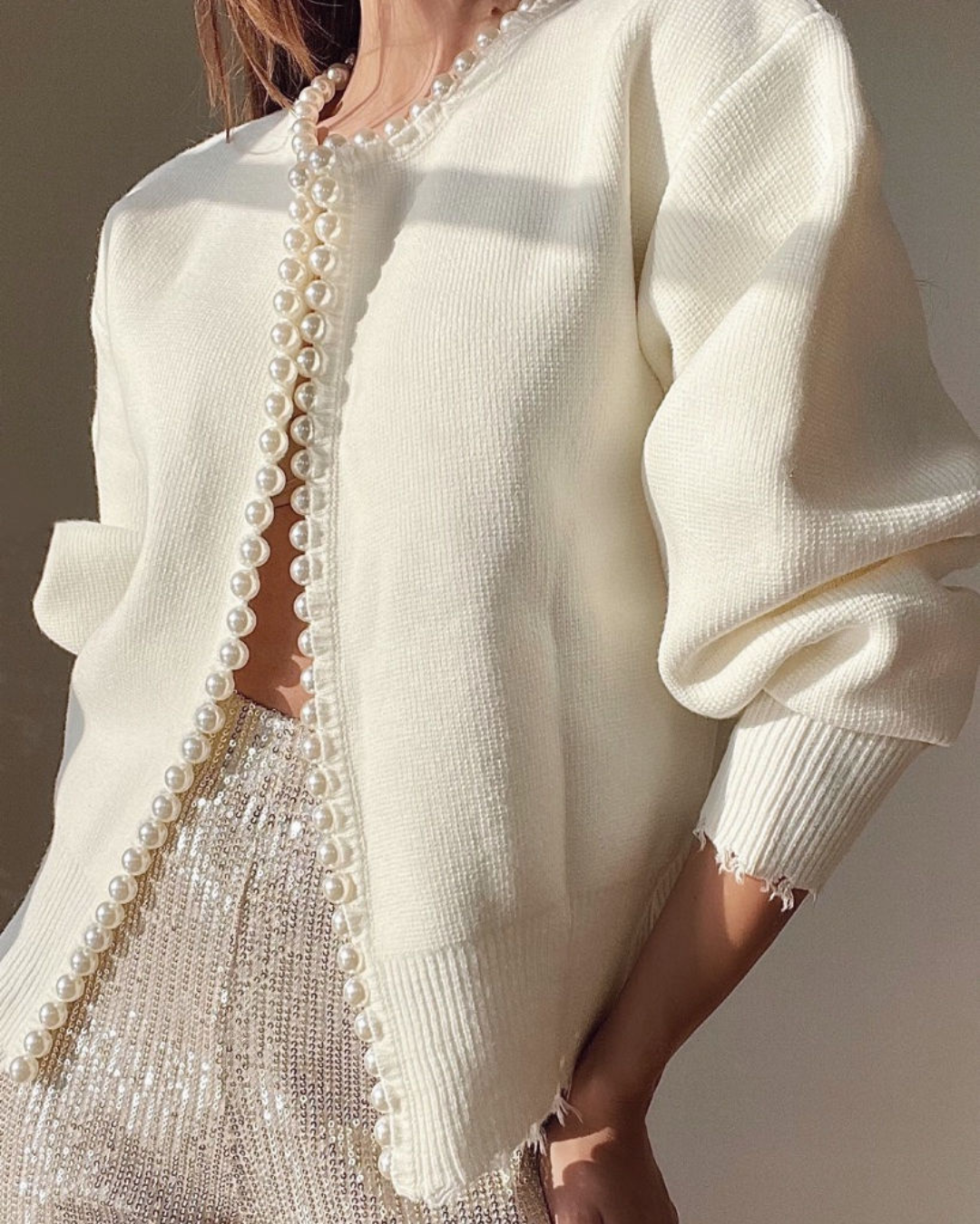 Adalyn | Cardigan Pearl trim detailing