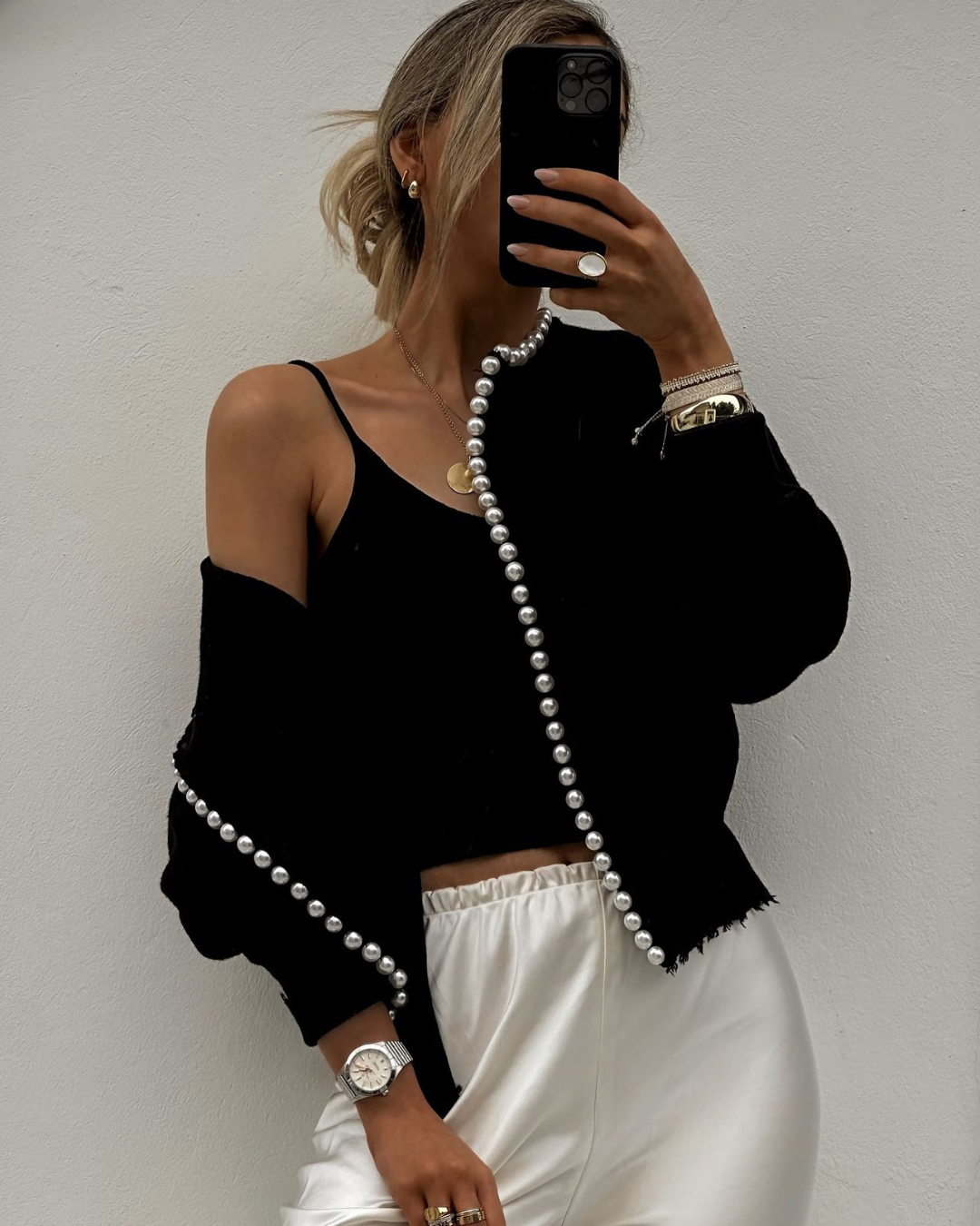 Adalyn | Cardigan Pearl trim detailing