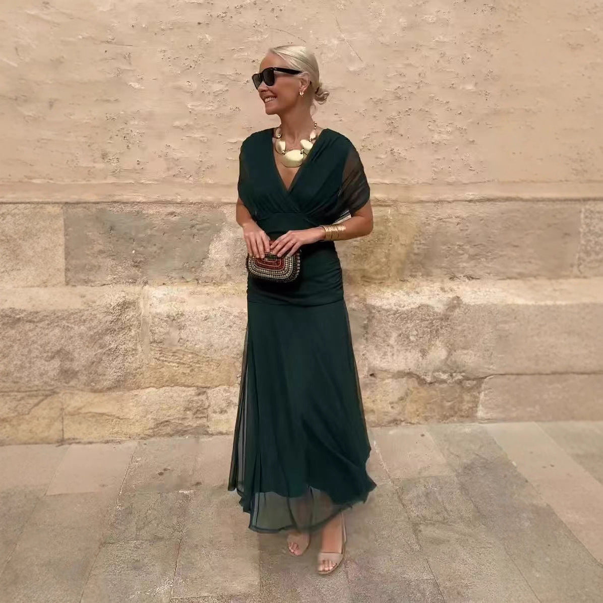 Rebeca | Dress with Sheer Sleeves