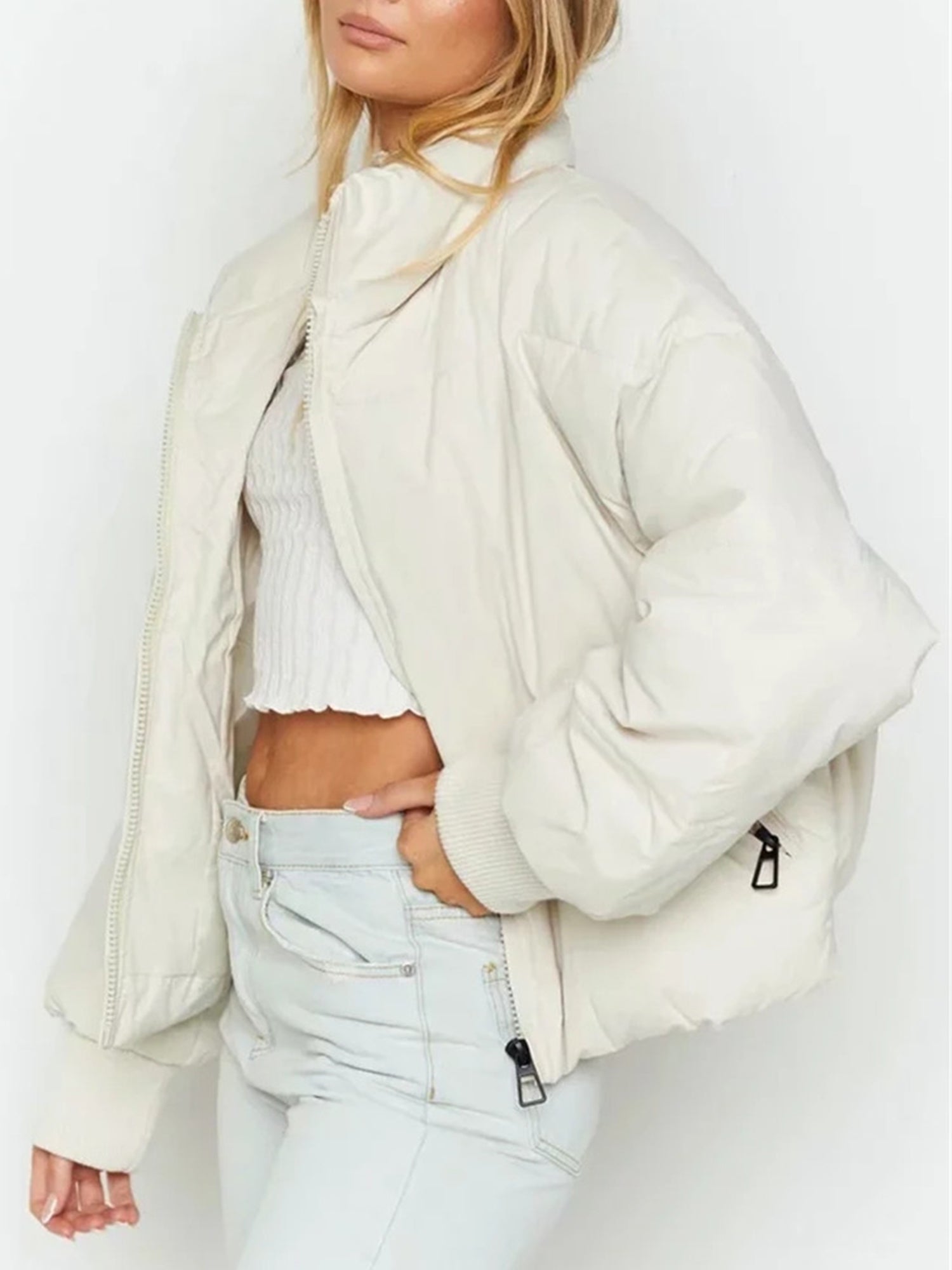 Feline | Puffer Jacket with stand-up collar
