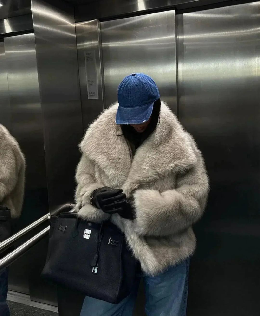 Yara | Faux Fur Coat with Wide Lapel Collar