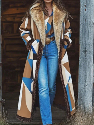 Medina | Long Duster Coat with Faux Fur