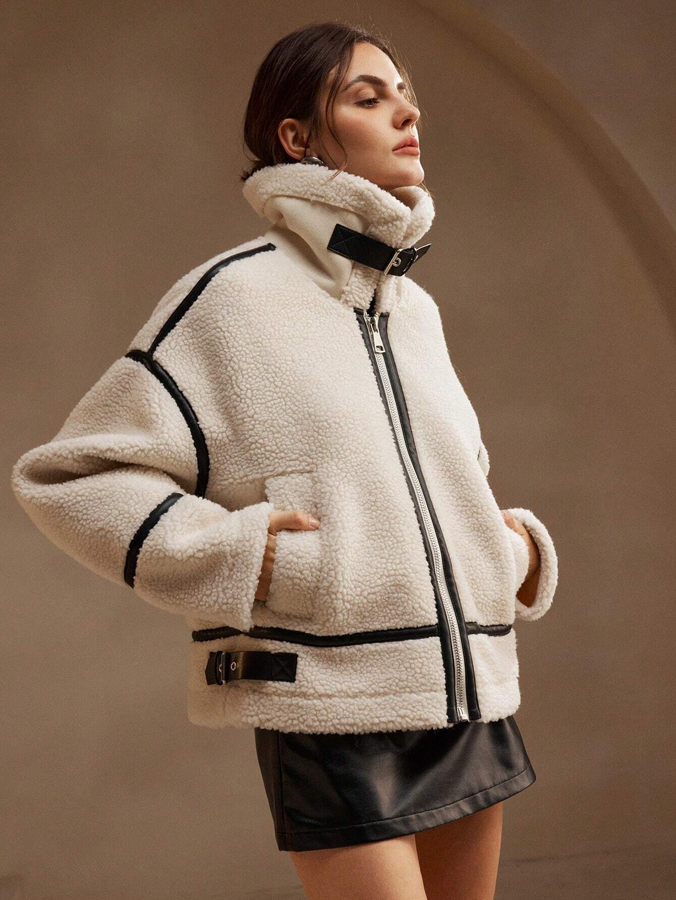 Dannie | White Teddy Fleece Jacket