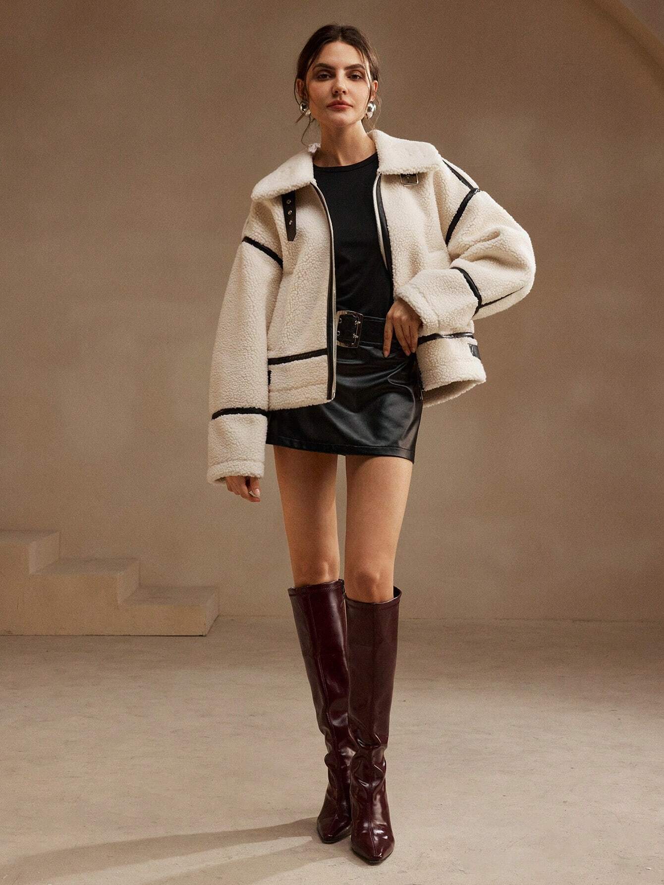 Dannie | White Teddy Fleece Jacket
