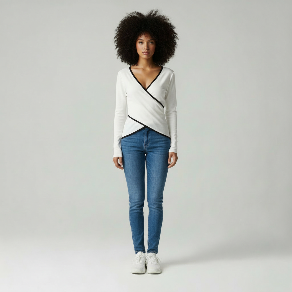 Kaycie | Top with Asymmetrical Wrap