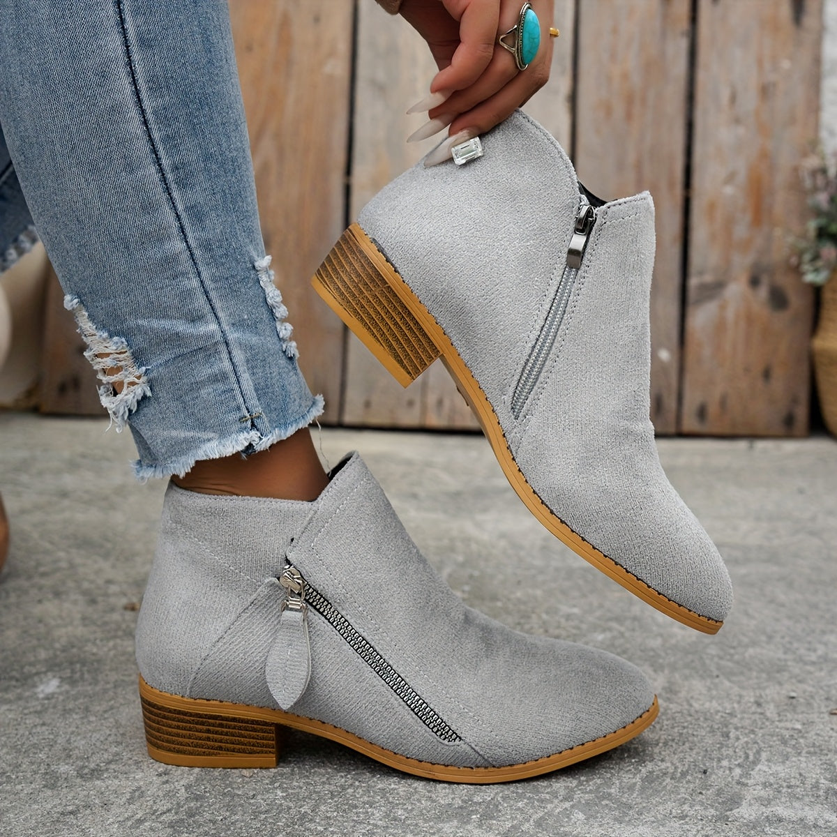 Dolly | Ankle Boots with Asymmetrical Zipper