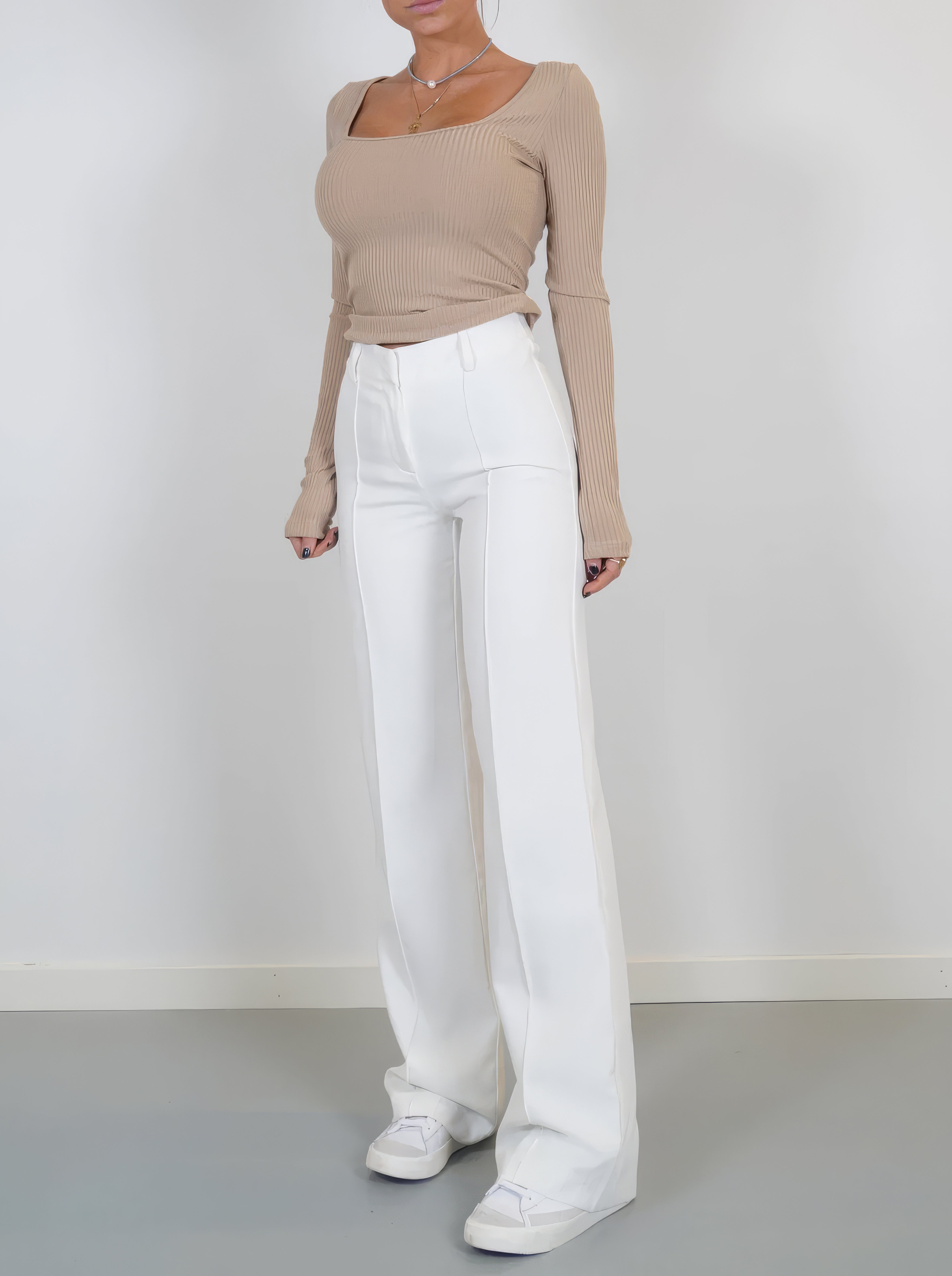 Eliza | Wide Leg Trousers with Seam Detail