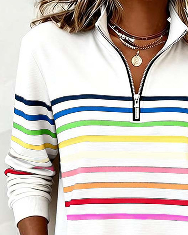 Alyna | Sweatshirt with Colorful Stripes