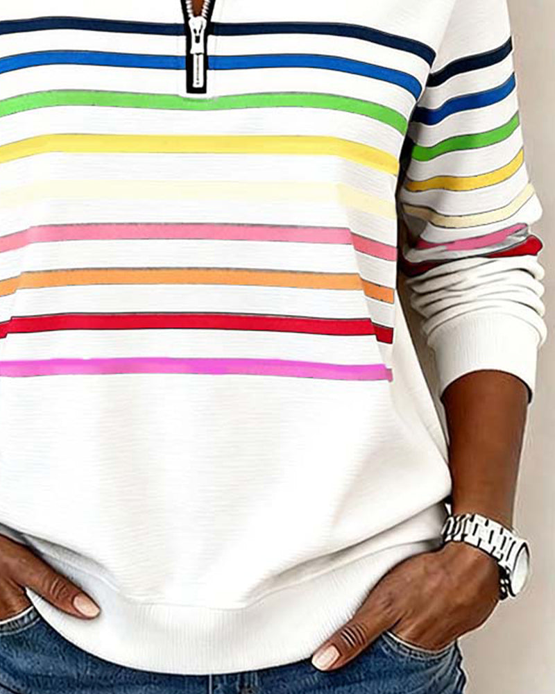 Alyna | Sweatshirt with Colorful Stripes