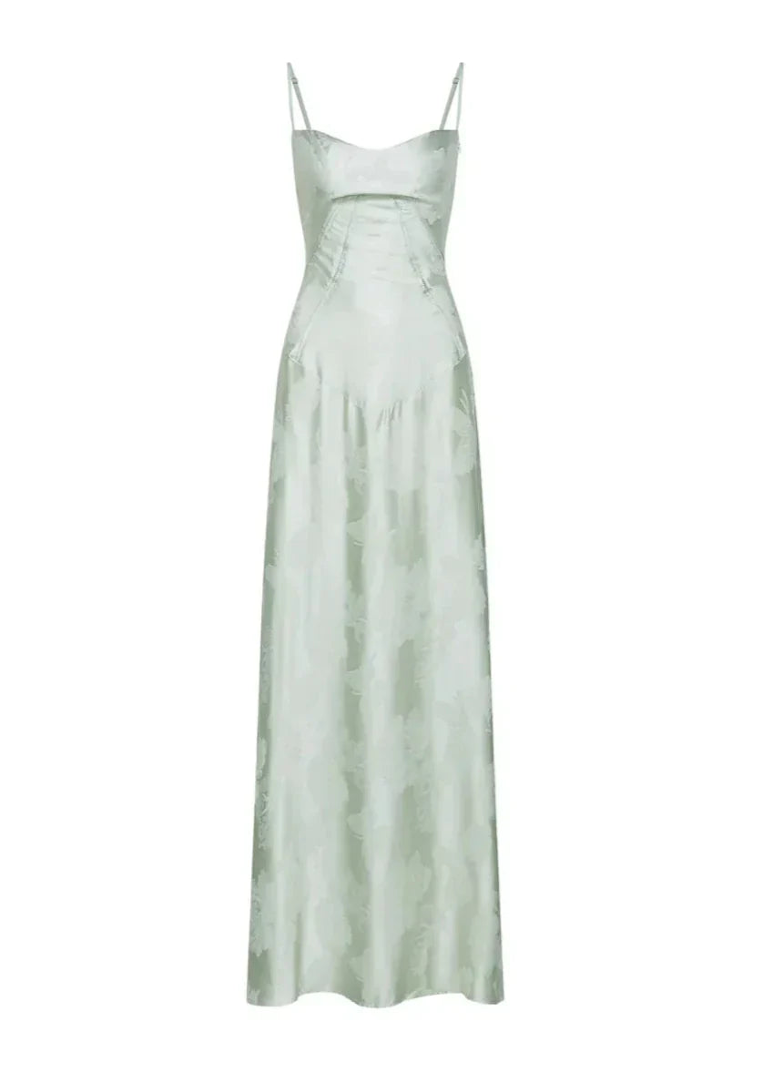 Nayla | Dress Elegant Floral Print Pistachio