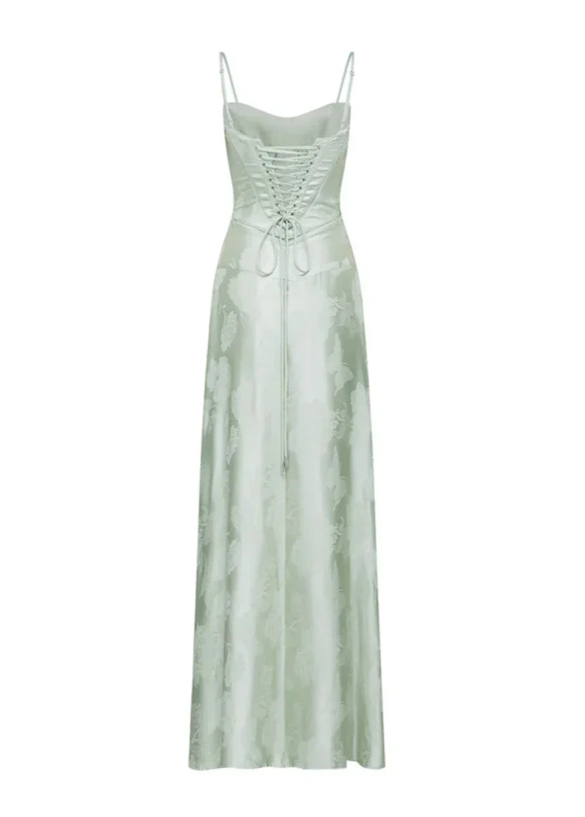 Nayla | Dress Elegant Floral Print Pistachio