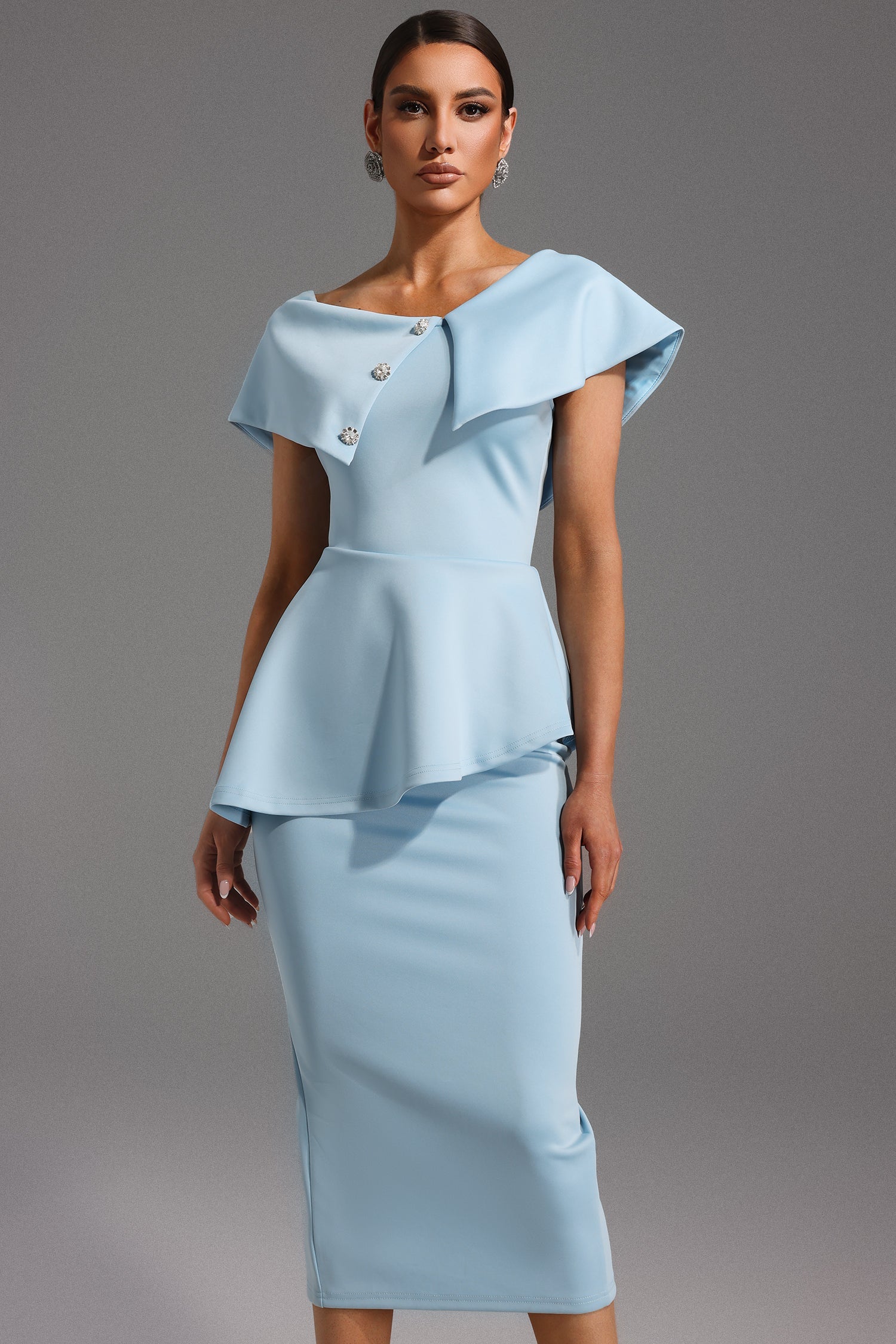 Makiah | Baby Blue Asymmetrical Dress