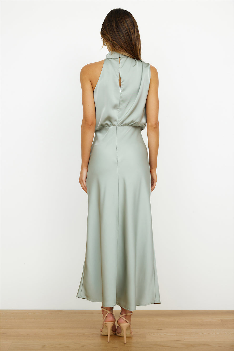 Meris | Maxi Dress Draped Neckline
