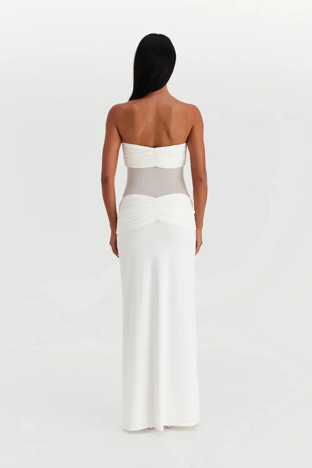 Ayesha | Dress Strapless Mesh Detail