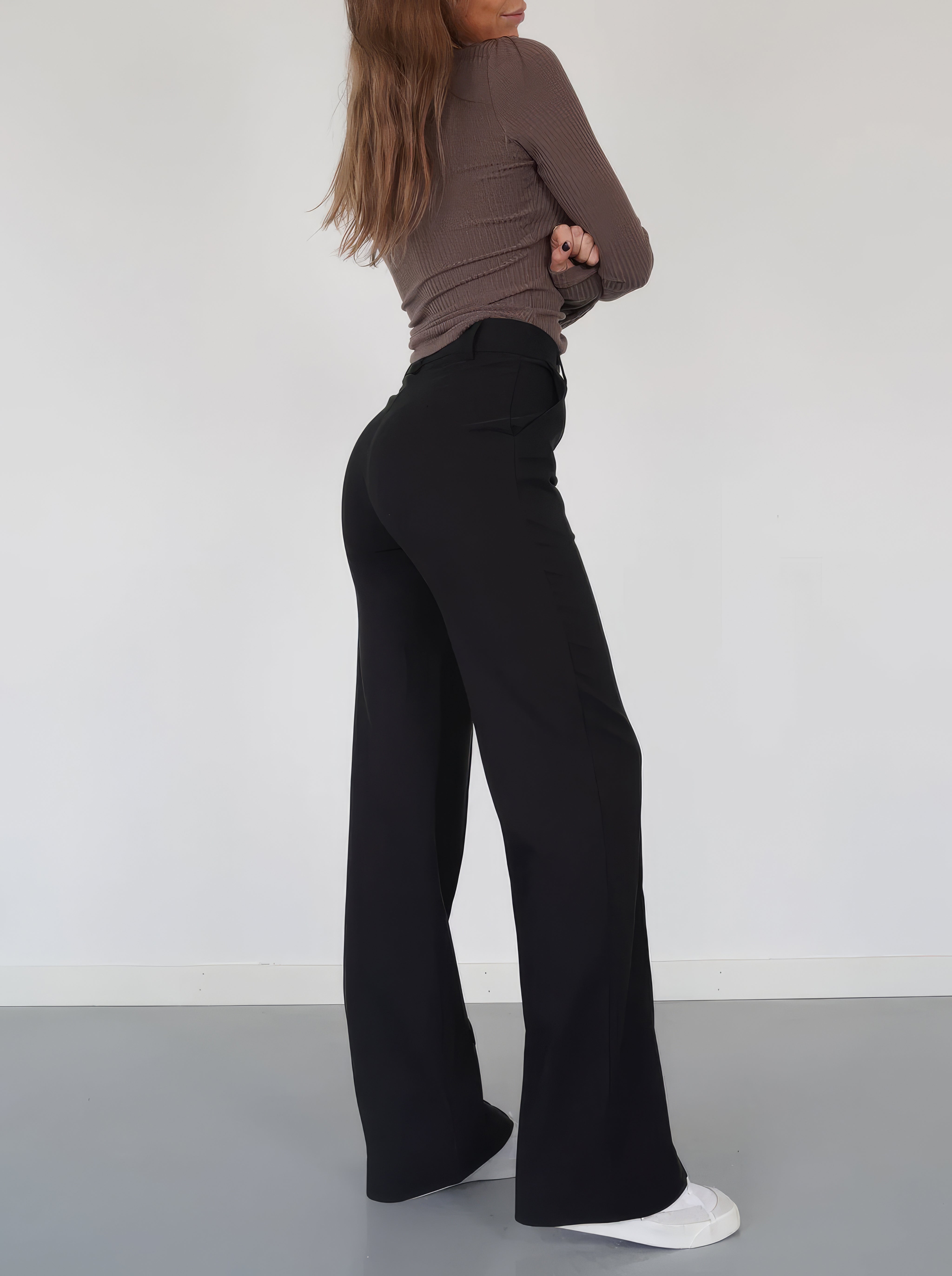 Eliza | Wide Leg Trousers with Seam Detail