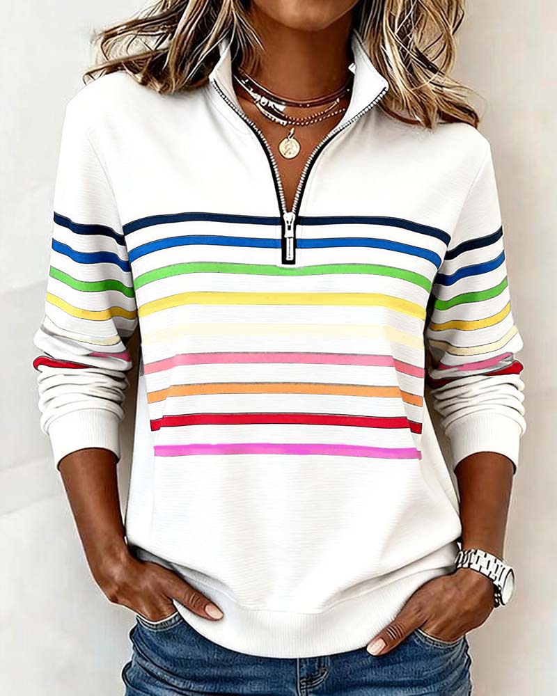 Alyna | Sweatshirt with Colorful Stripes