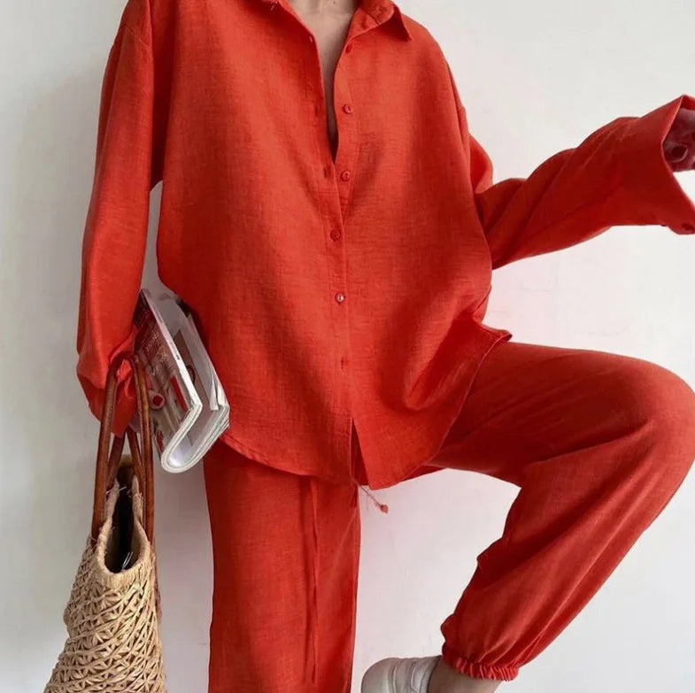 Eda | Two-Piece Set Oversized Linen Blend