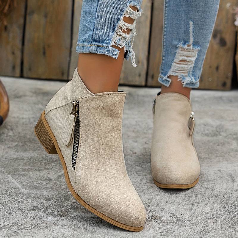 Dolly | Ankle Boots with Asymmetrical Zipper