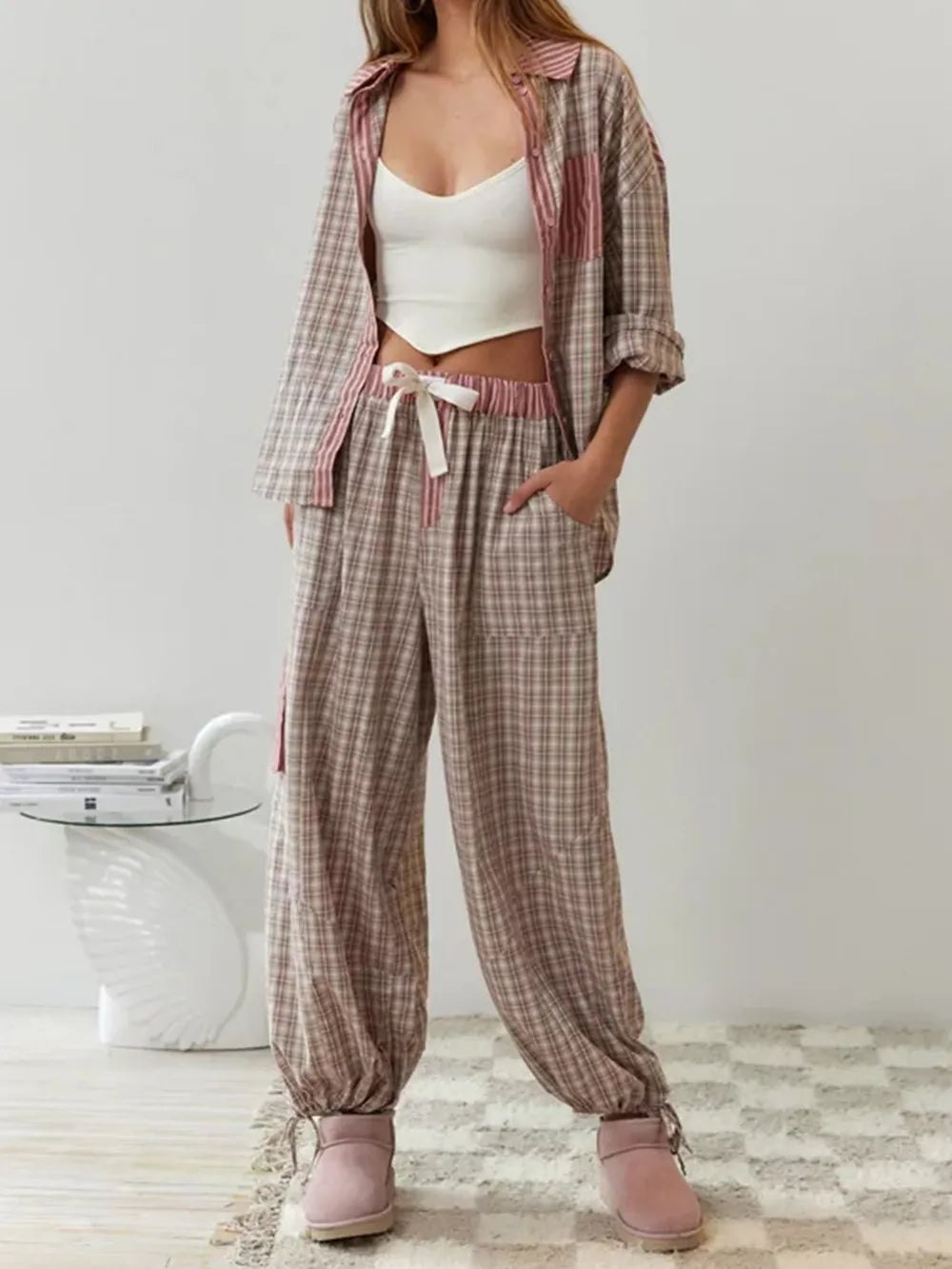 Keyonna | Pyjama Set with Checked Details
