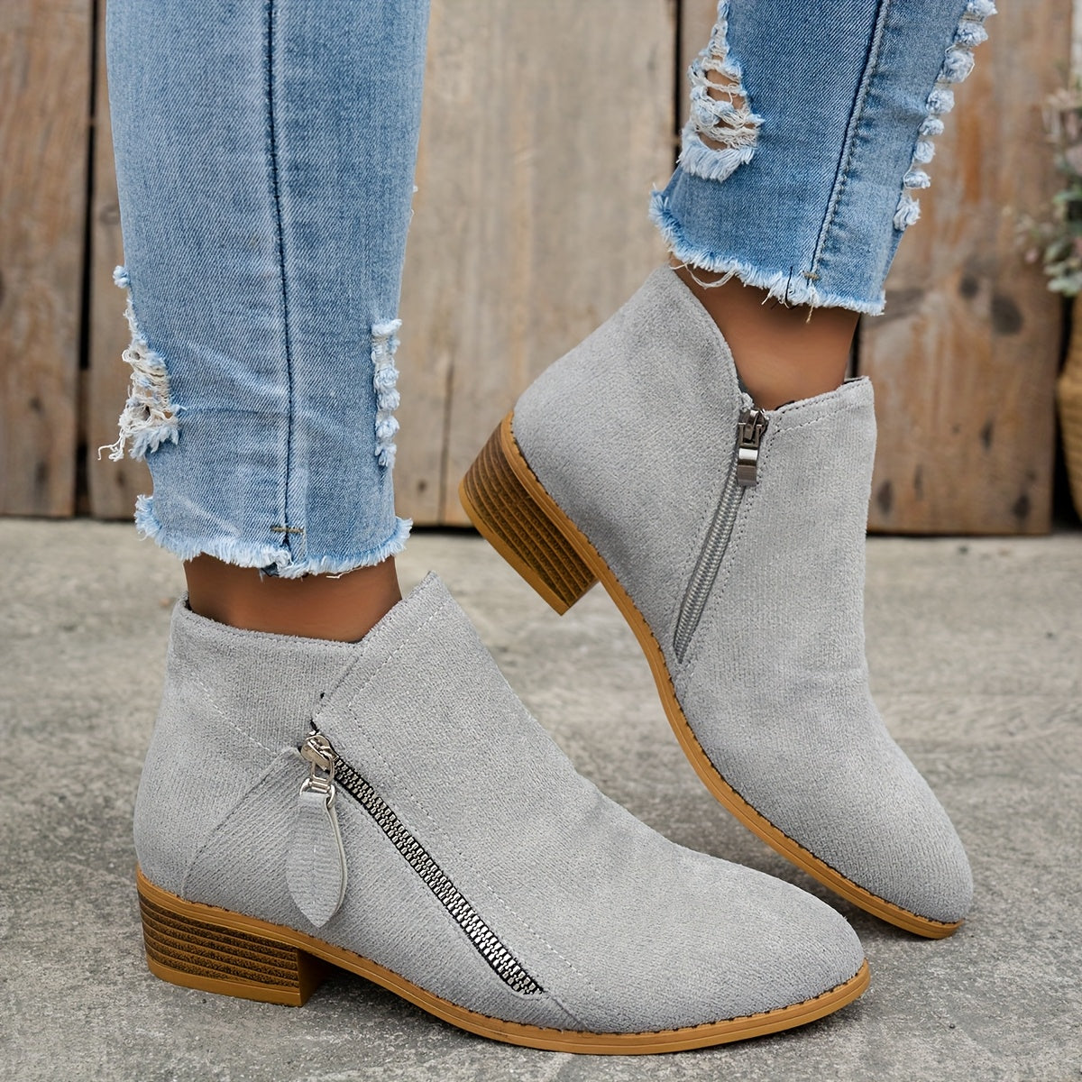 Dolly | Ankle Boots with Asymmetrical Zipper