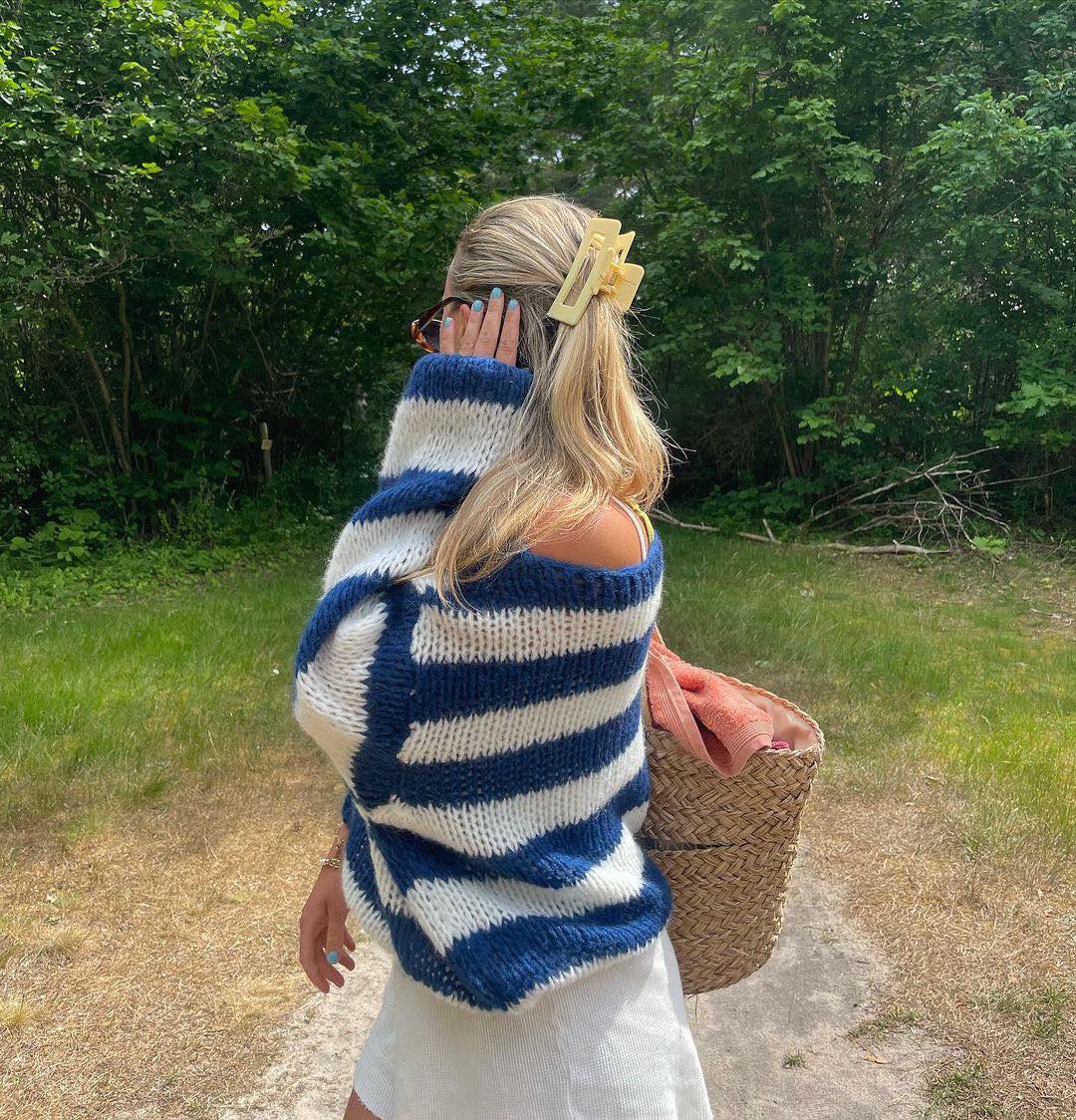 Catherine | Sweater Chunky knit striped design