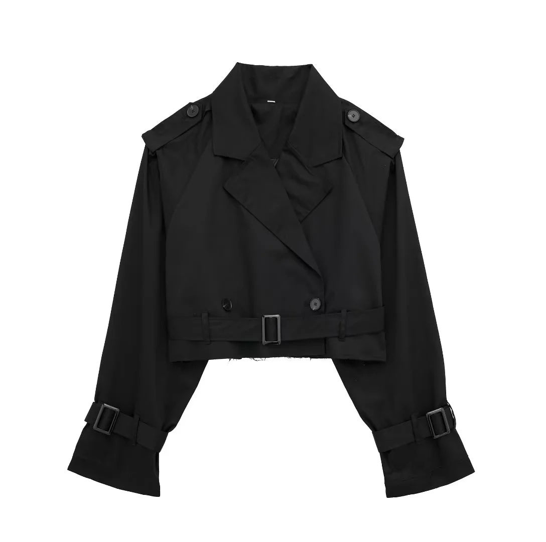 Fenna | Cropped Trench Jacket with adjustable waist