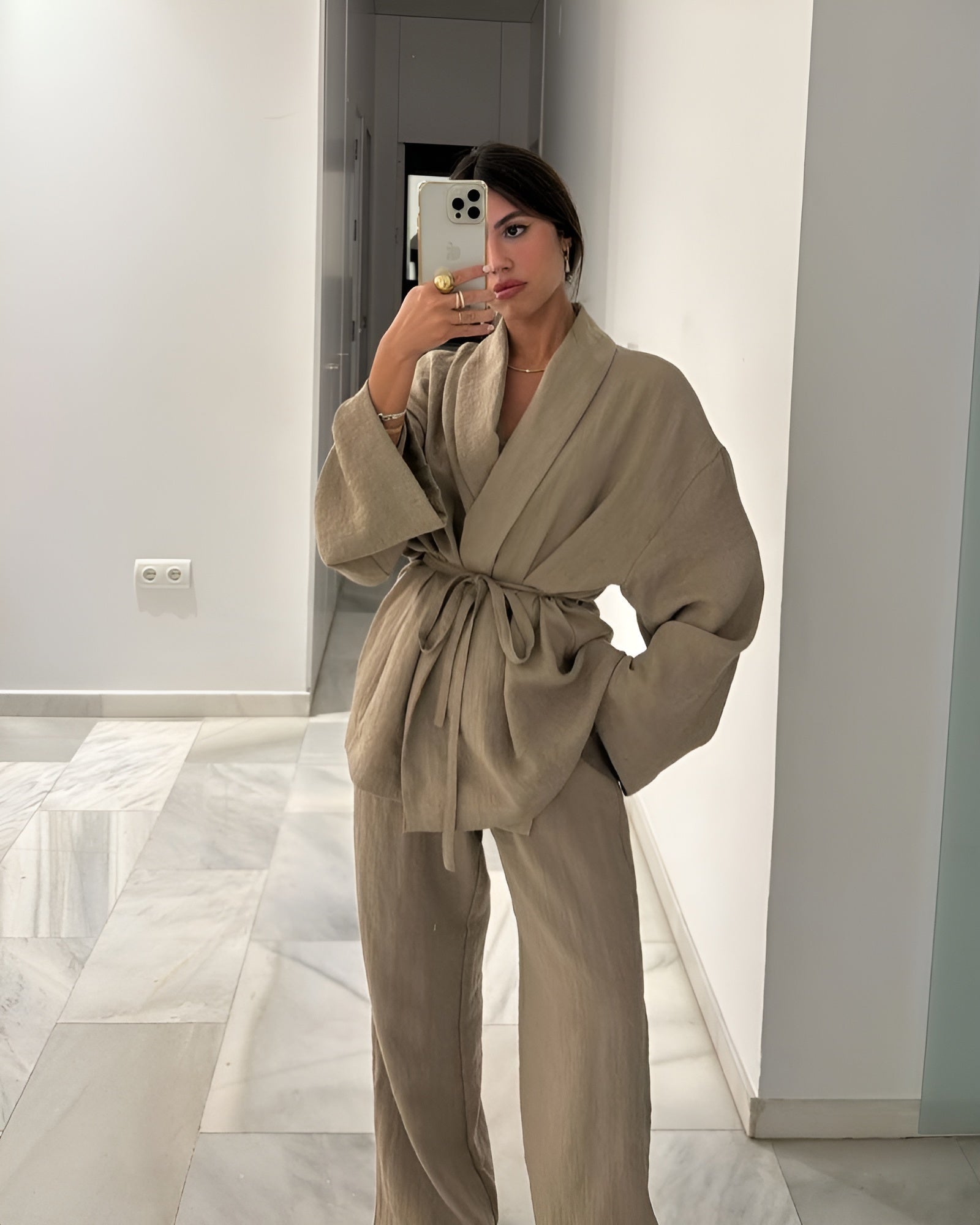 Myrle | Two Piece Kimono Set Wrap Top