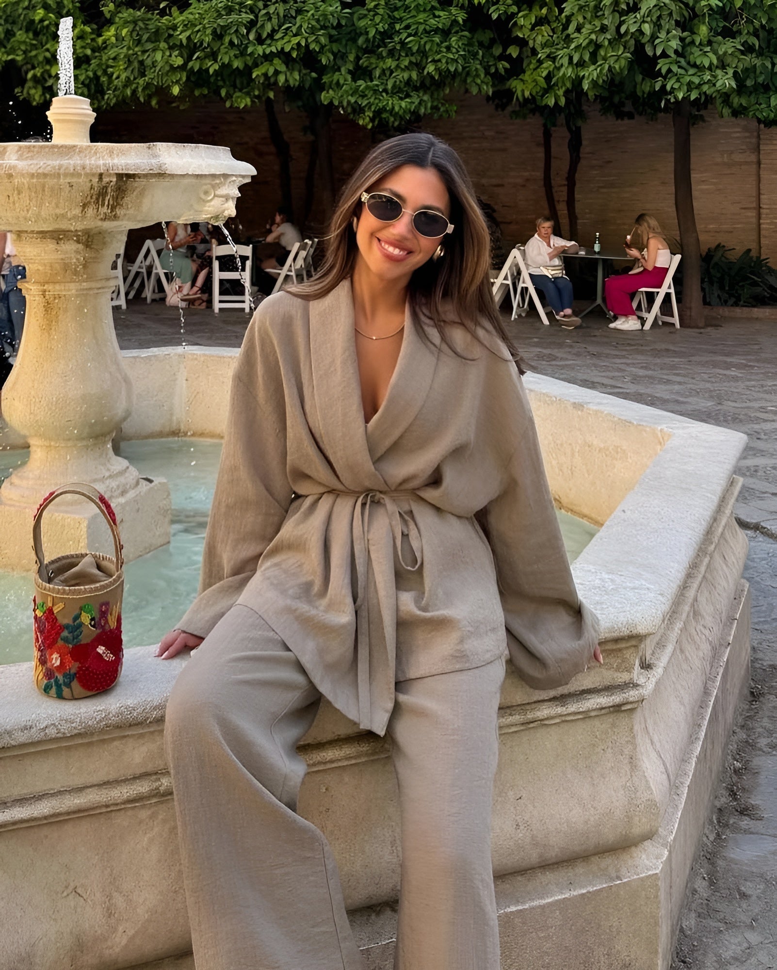 Myrle | Two Piece Kimono Set Wrap Top