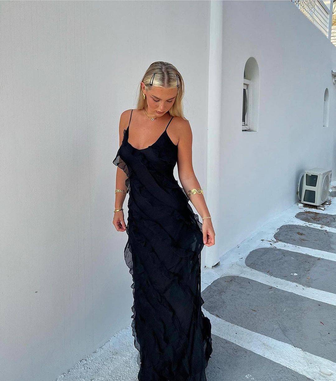 Tamara | Evening Dress with Cascading Ruffles