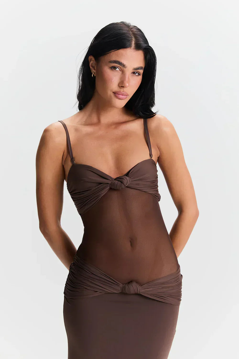 Ayesha | Dress Strapless Mesh Detail