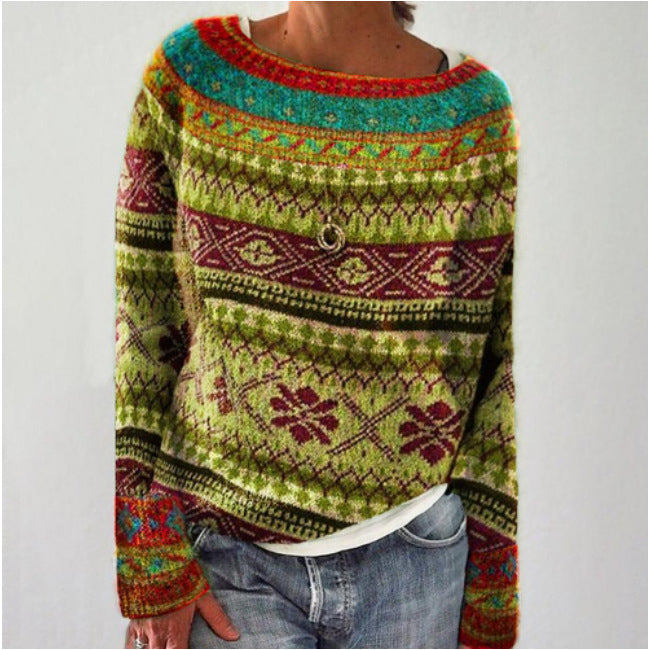 Sienna | Green Forest Print Sweater