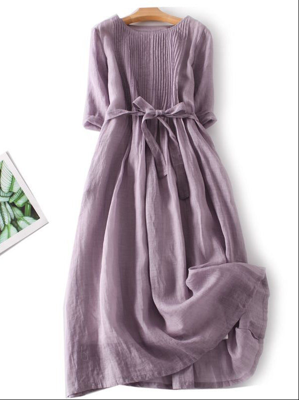 Henry | Linen Look Midi Dress Green