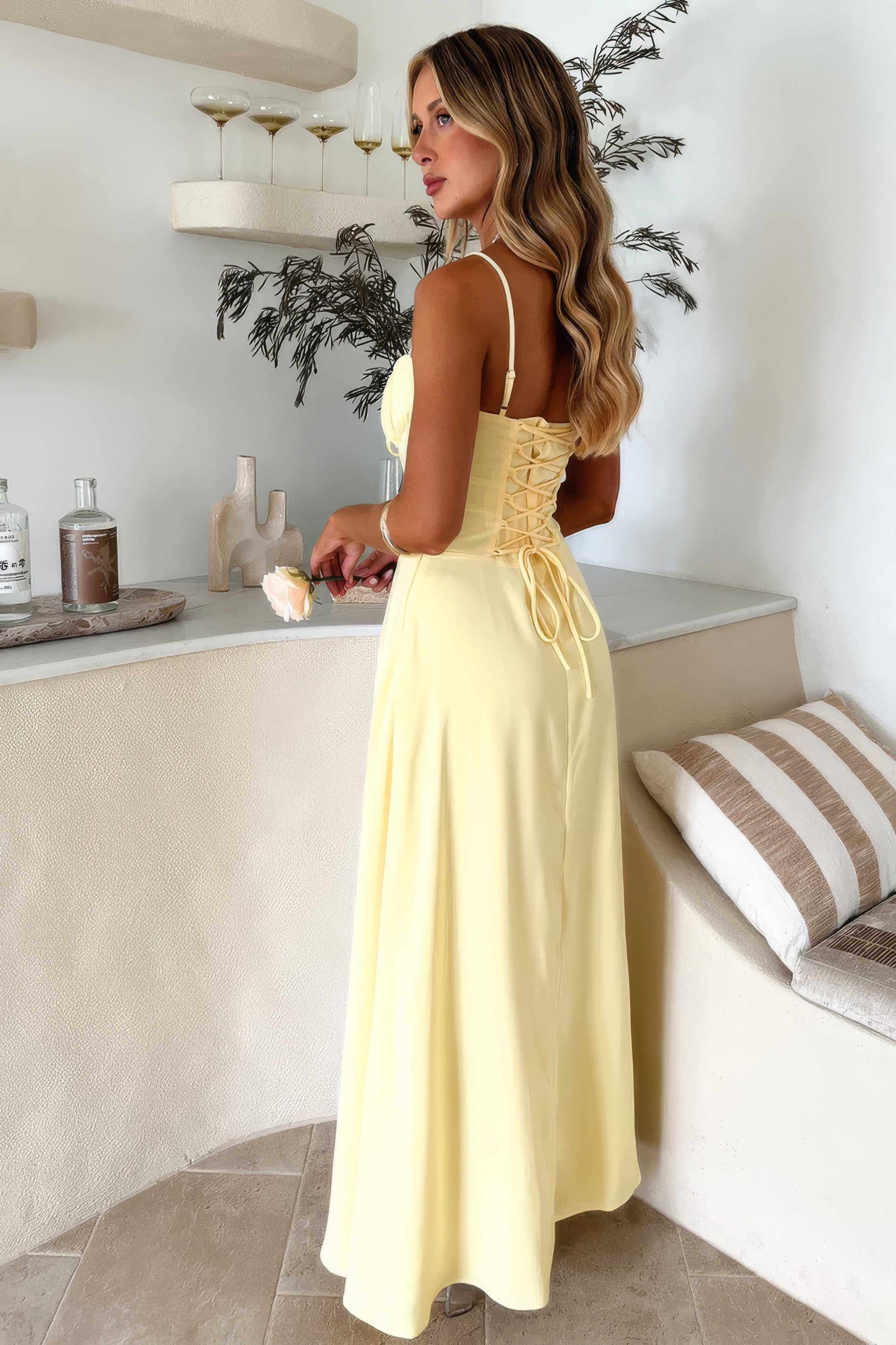 Fleur | Maxi Dress with Sweetheart Neckline & Bow Detail