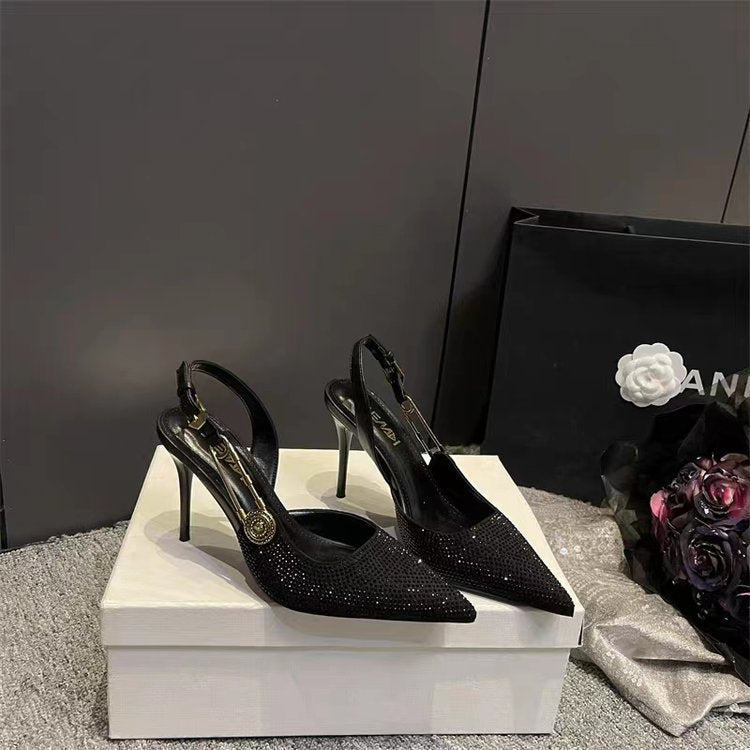 Leslie | Pumps with Rhinestones & Ankle Strap