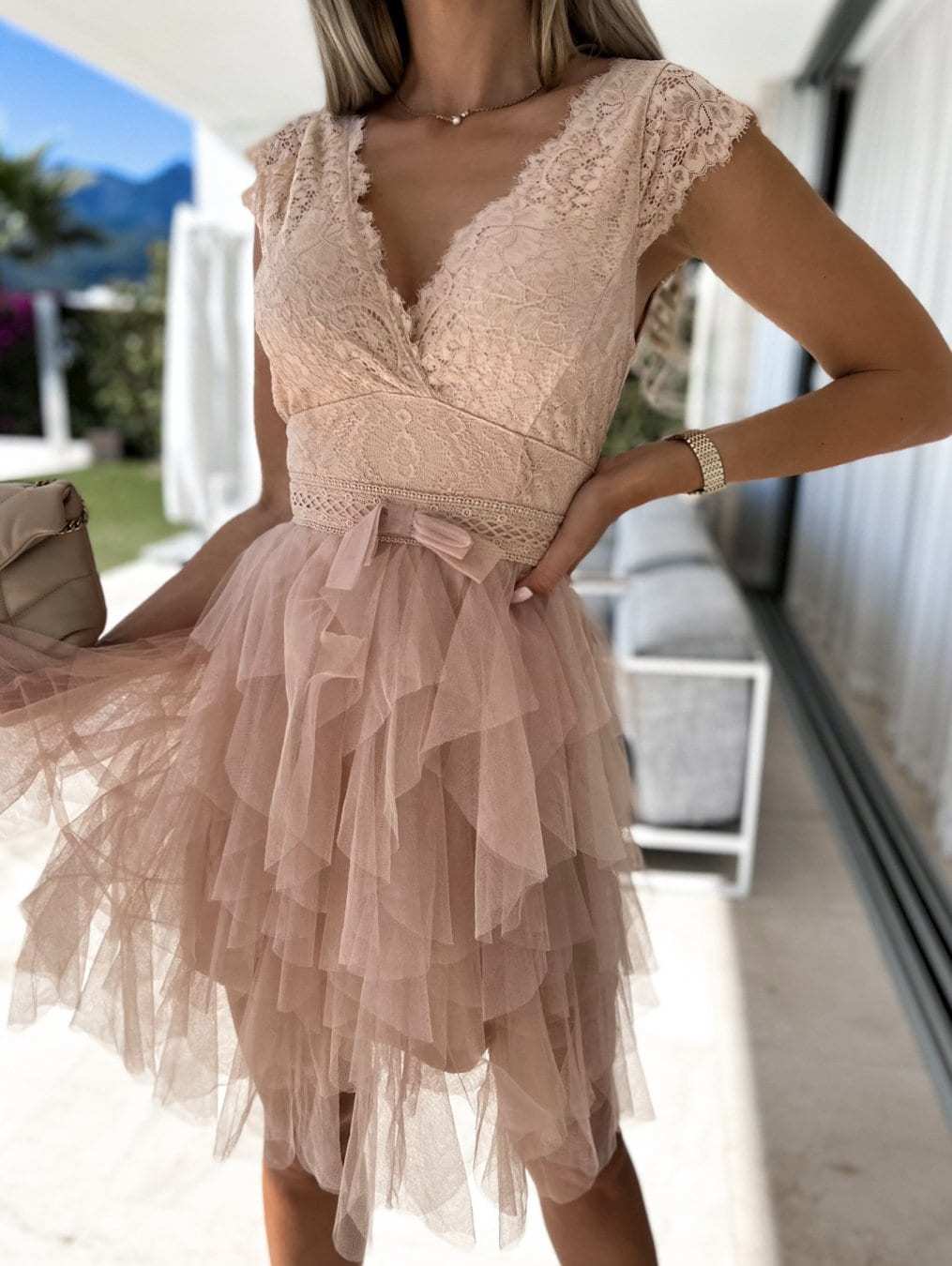 Lieke | Dress with Layered Tulle Skirt and Lace Bodice
