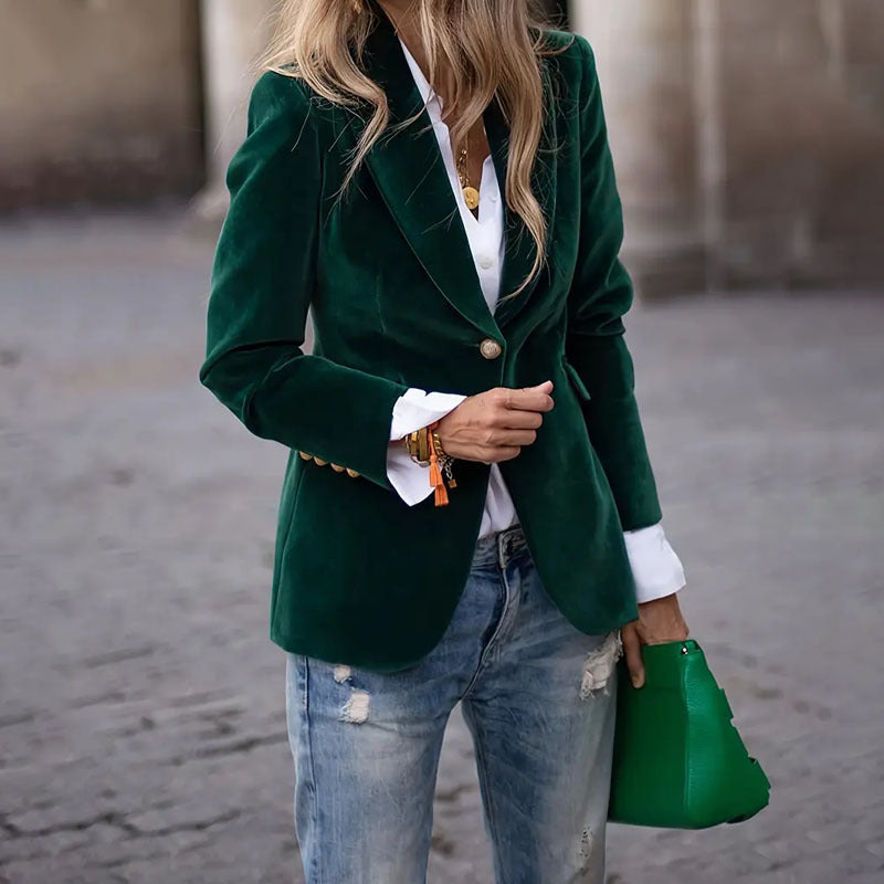 Katharine | Effortless Style Velvet Blazer Women