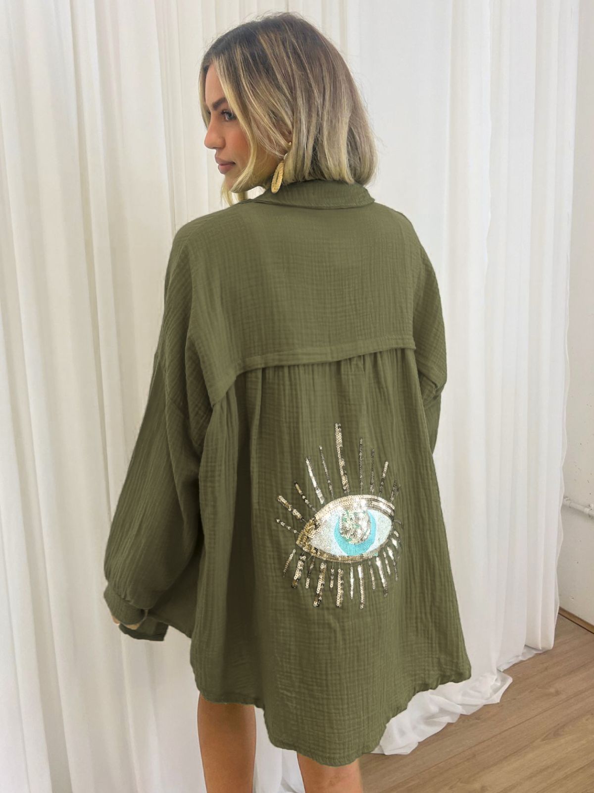Dani | Oversized Shirt Sequin Eye