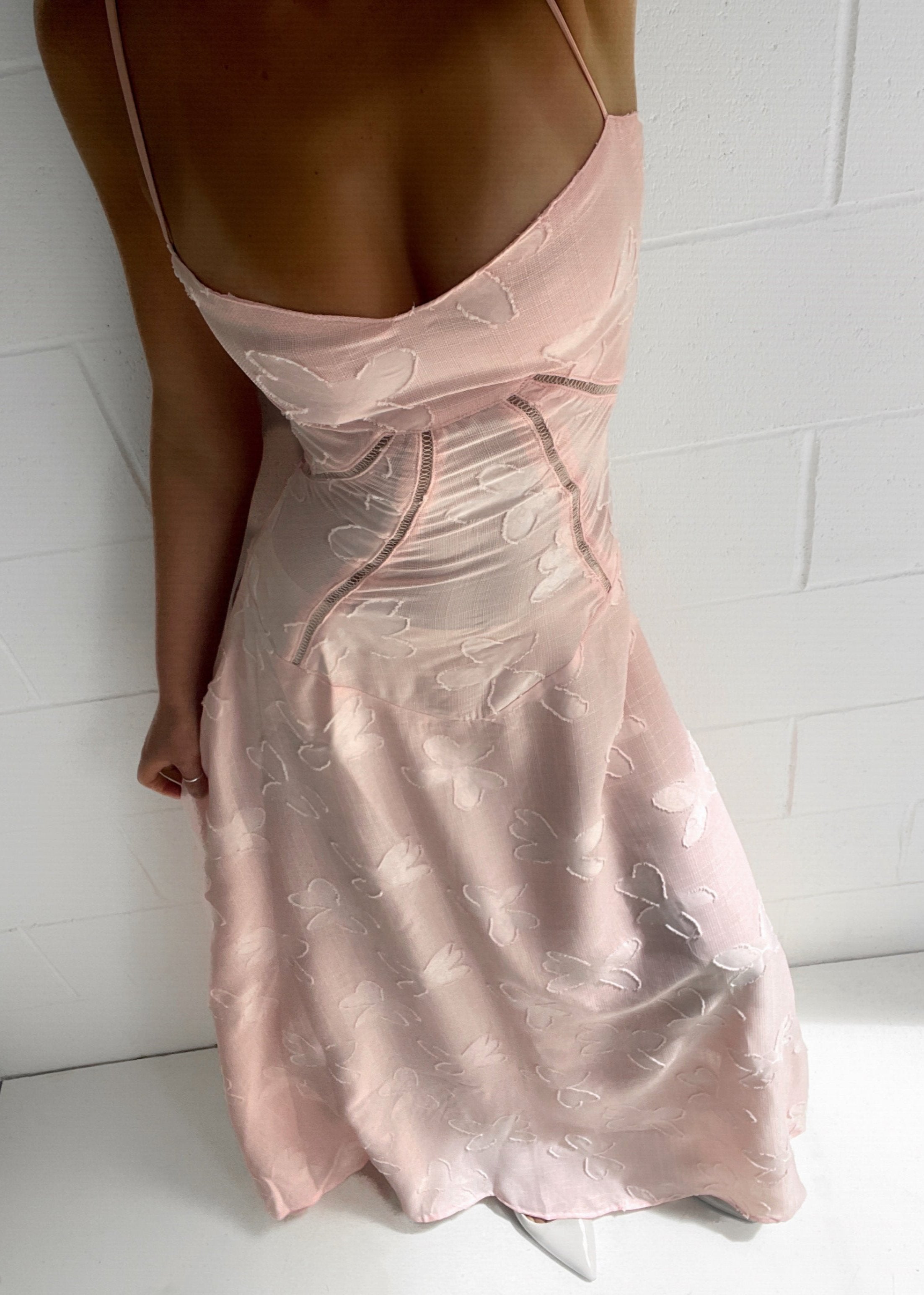 Freddie | Pink Midi Dress with Flowers
