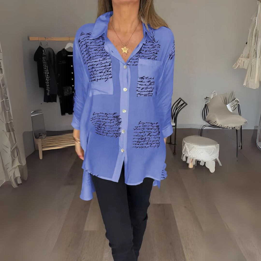Zoey - Handwritten Button-Up Shirt