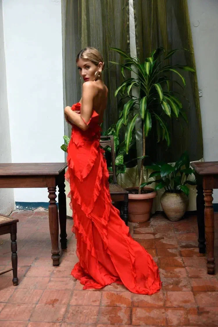 Tamara | Evening Dress with Cascading Ruffles