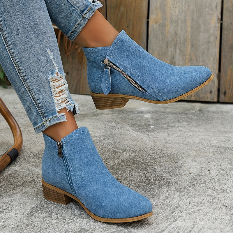 Dolly | Ankle Boots with Asymmetrical Zipper