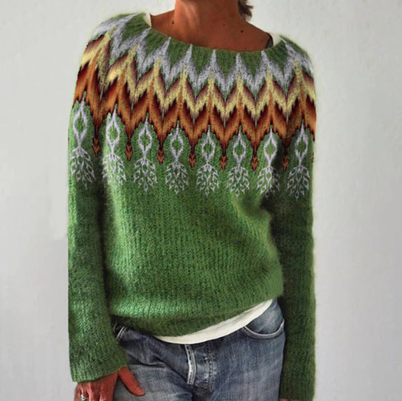 Sienna | Green Forest Print Sweater