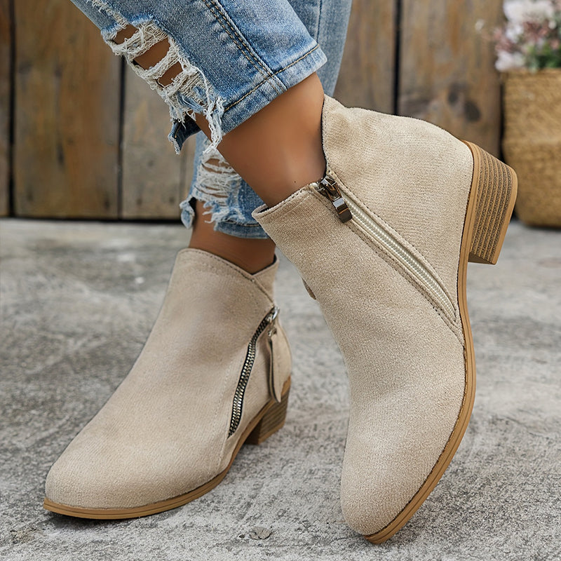 Dolly | Ankle Boots with Asymmetrical Zipper