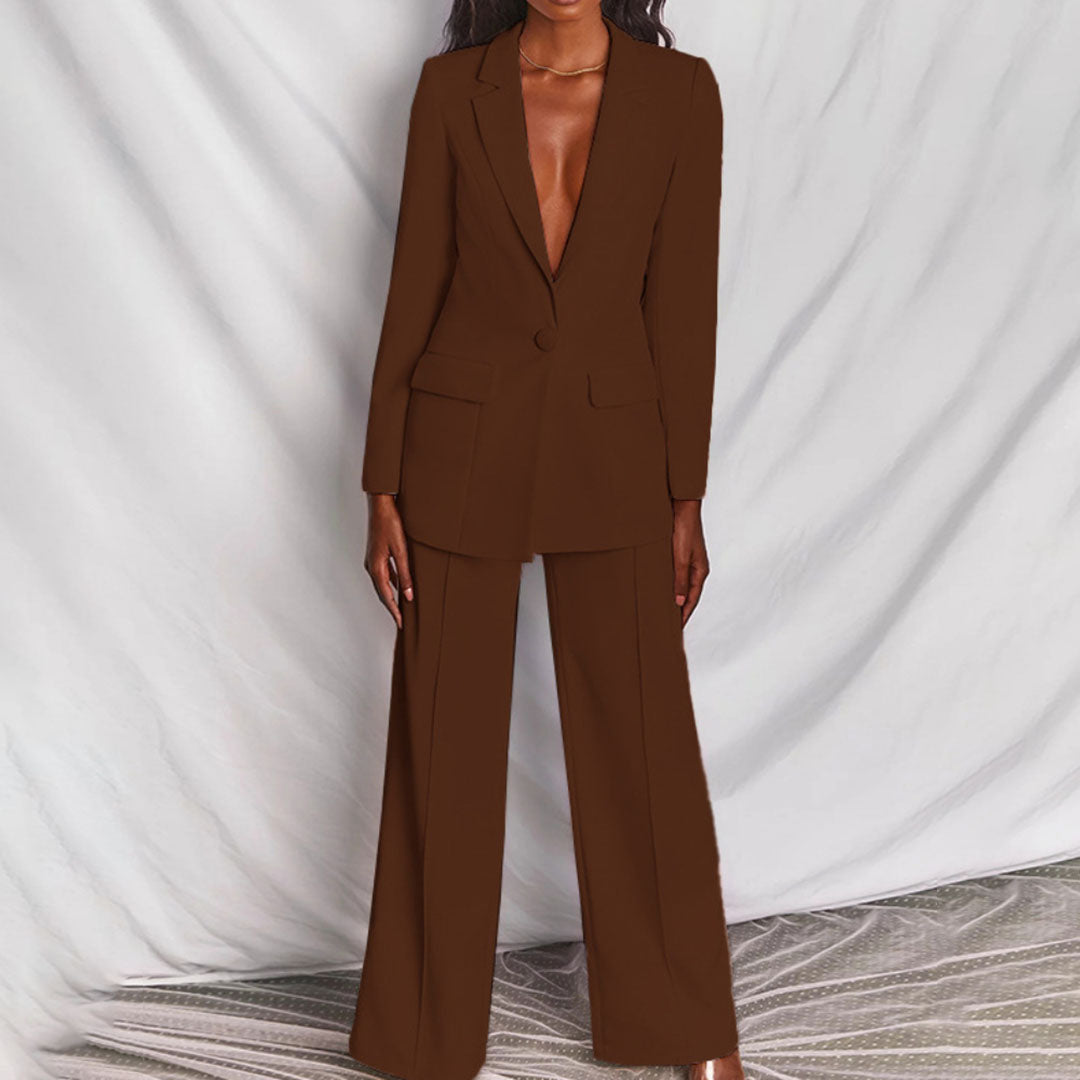 Velma | Fuchsia Wide Leg Suit Set