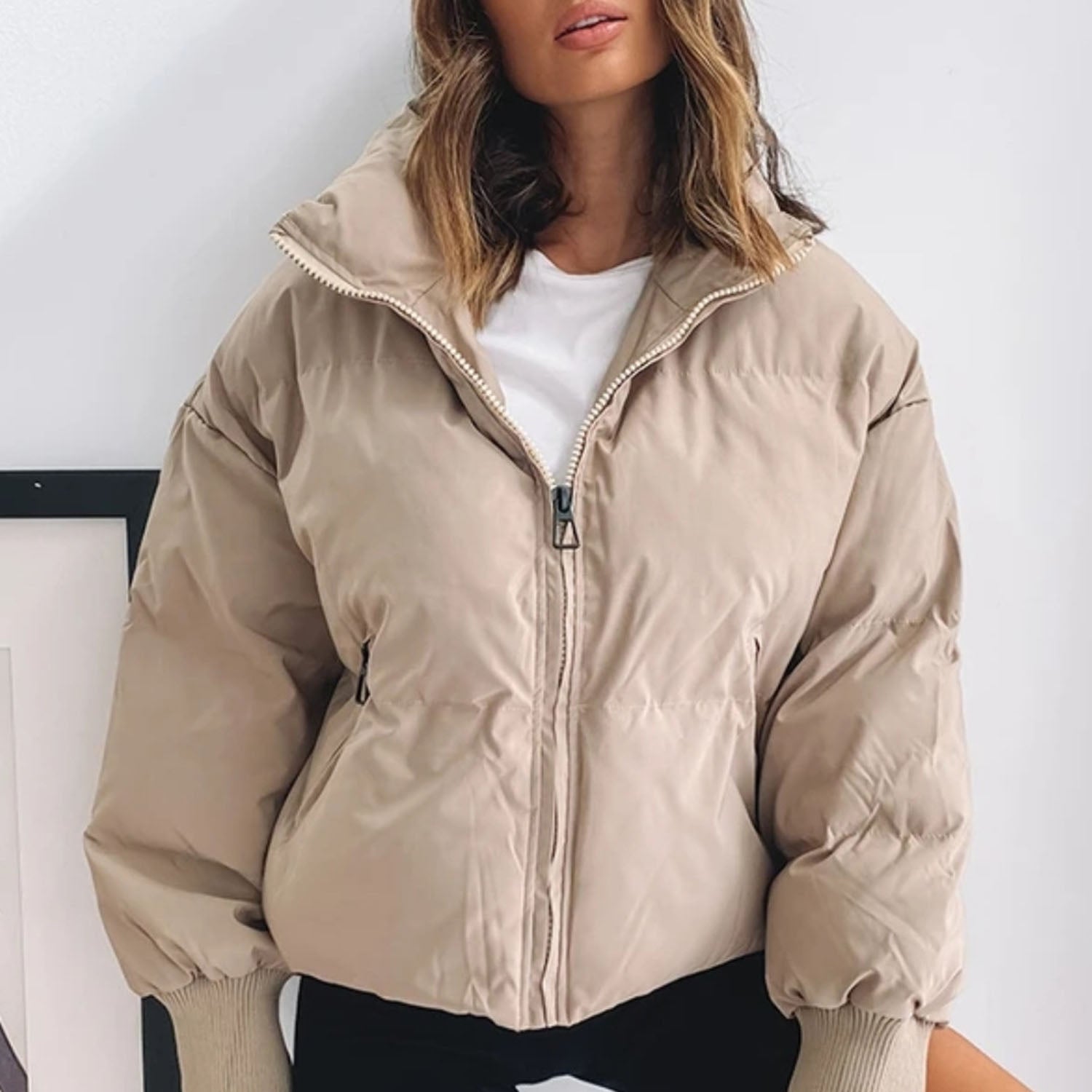 Feline | Puffer Jacket with stand-up collar